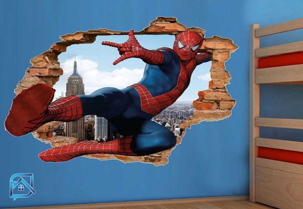 مدل مرد عنکبوتی کاغذ دیواری اتاق کودک